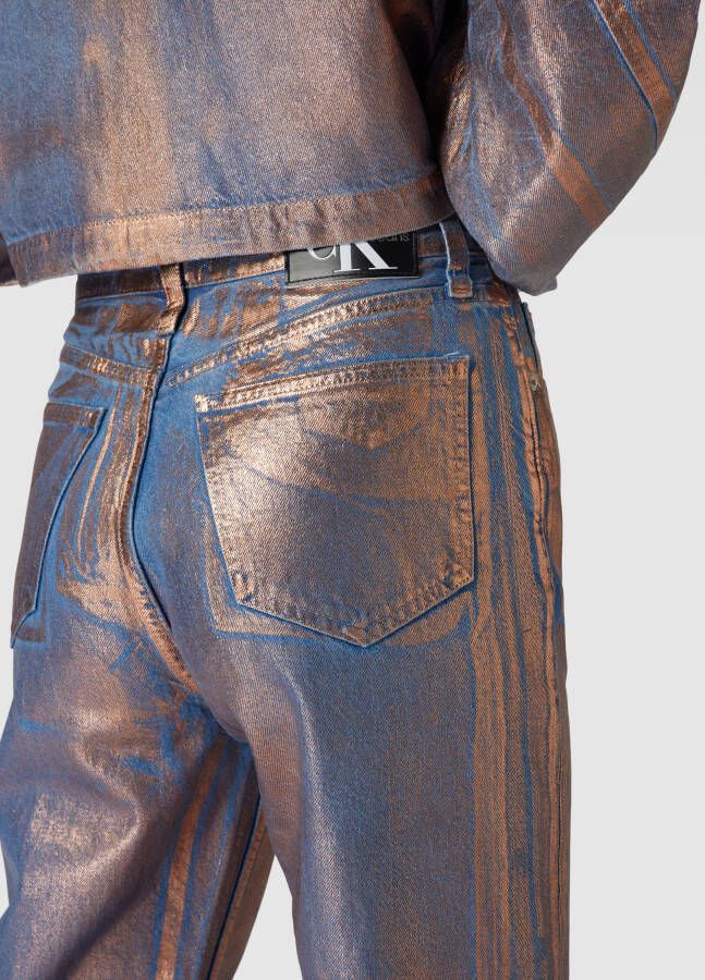 Calvin Klein Jeans Straight leg jeans in glanzend design - Foto 2