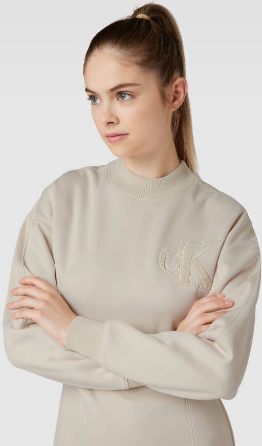 Calvin Klein Jeans Sweatjurk met labeldetail model 'CHENILLE'