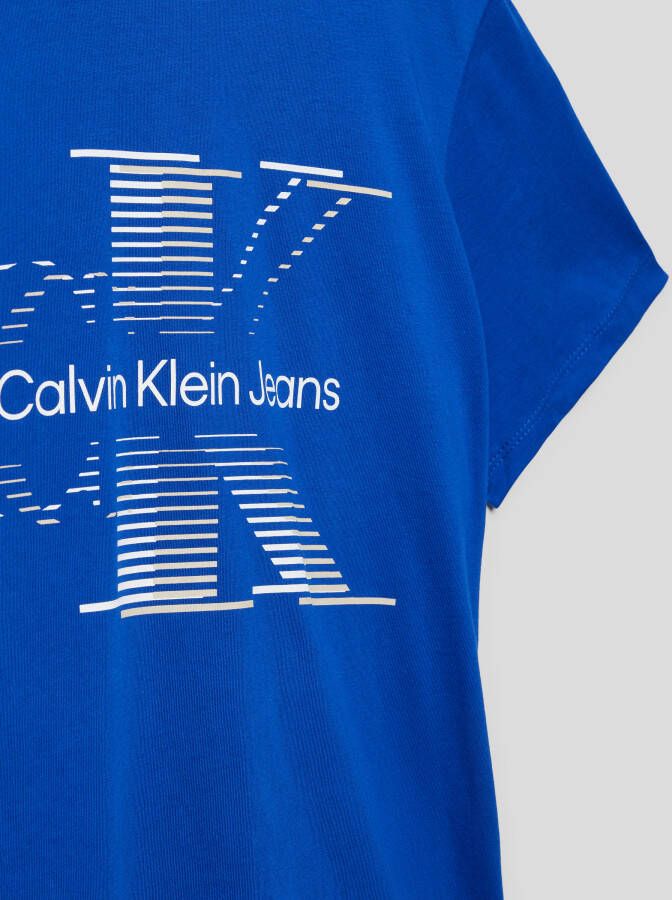 Calvin Klein Jeans T-shirt met labelprint model 'LINED MONOGRAM T-SHIRT'