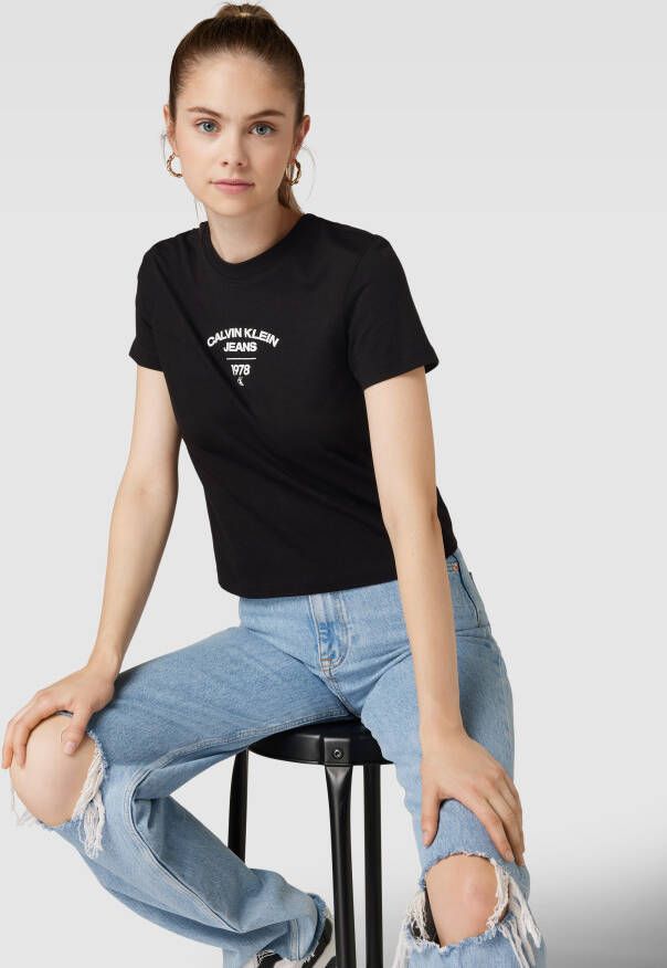 Calvin Klein Jeans T-shirt met labelprint model 'VARSITY'
