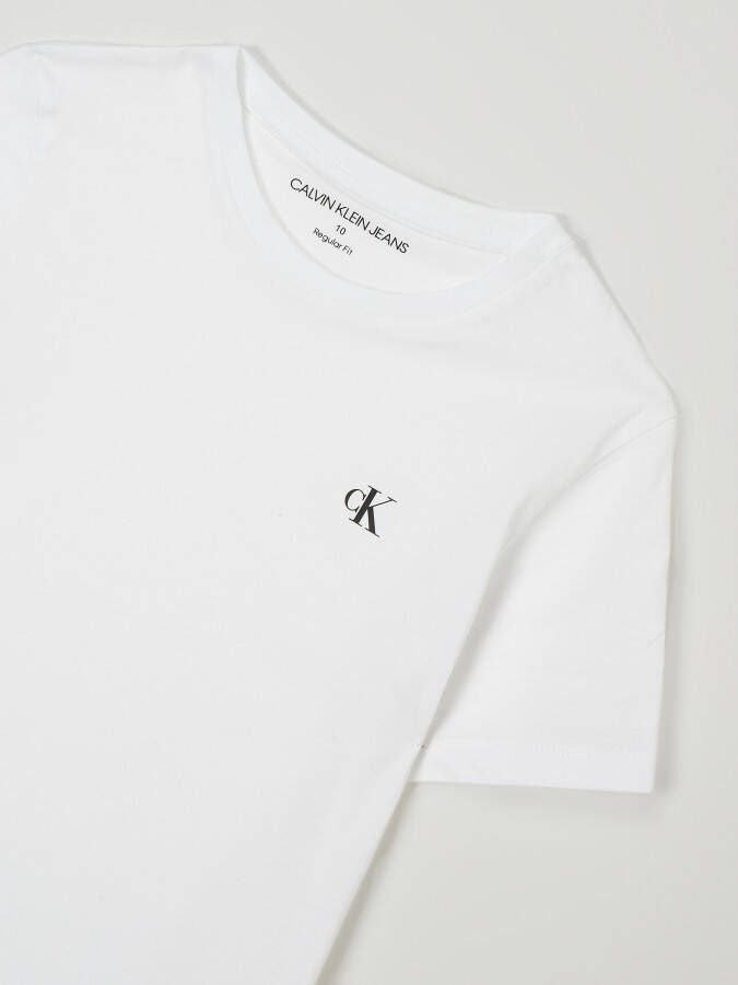 Calvin Klein Jeans T-shirt van biologisch katoen in een set van 2 stuks