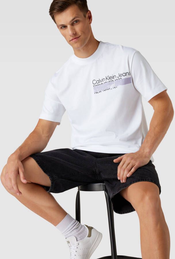 Calvin Klein Jeans T-shirt van katoen met labelprint