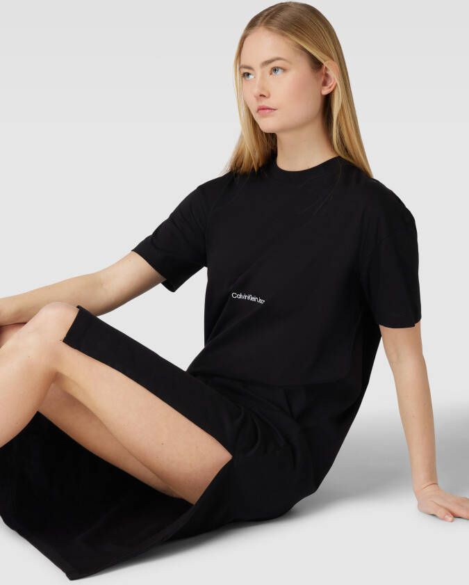 Calvin Klein Jeans T-shirtjurk met labelstitching model 'INSTITUTIONAL'