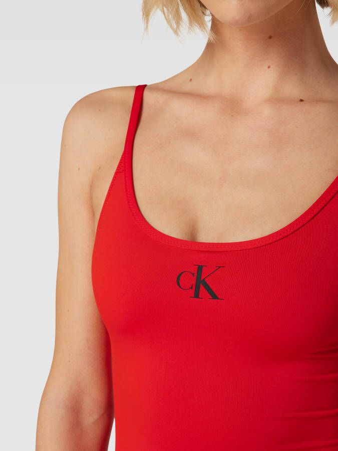 Calvin Klein Underwear Badpak met labelprint model 'SCOOP BACK ONE PIECE'