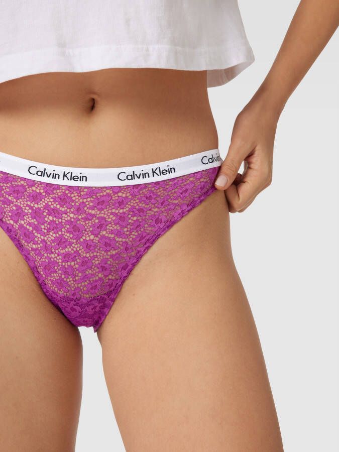 Calvin Klein Underwear Slip van gebloemd kant in een set van 3 stuks model 'Carousel'