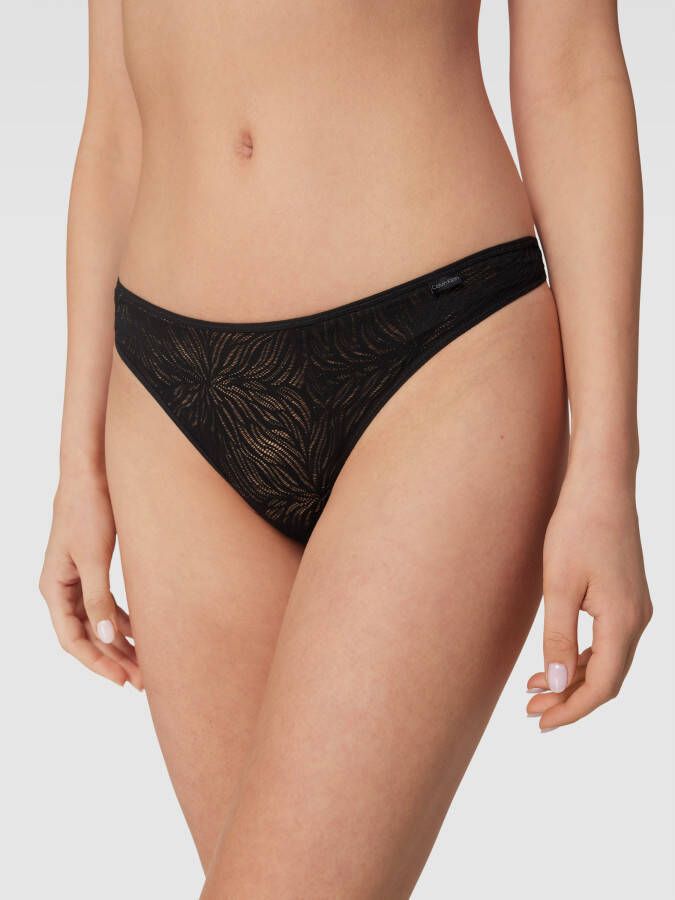 Calvin Klein Underwear String met kantmotief model 'Sheer Marquisette'