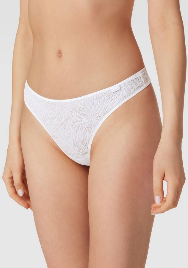 Calvin Klein Underwear String met kantmotief model 'Sheer Marquisette'