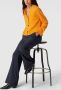 CAMBIO Flared stoffen broek met elastische band met logo - Thumbnail 2