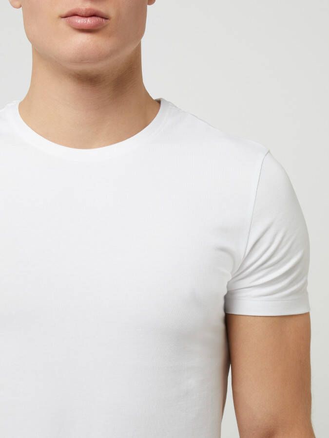 Casual friday T-shirt met geribde ronde hals - Foto 2