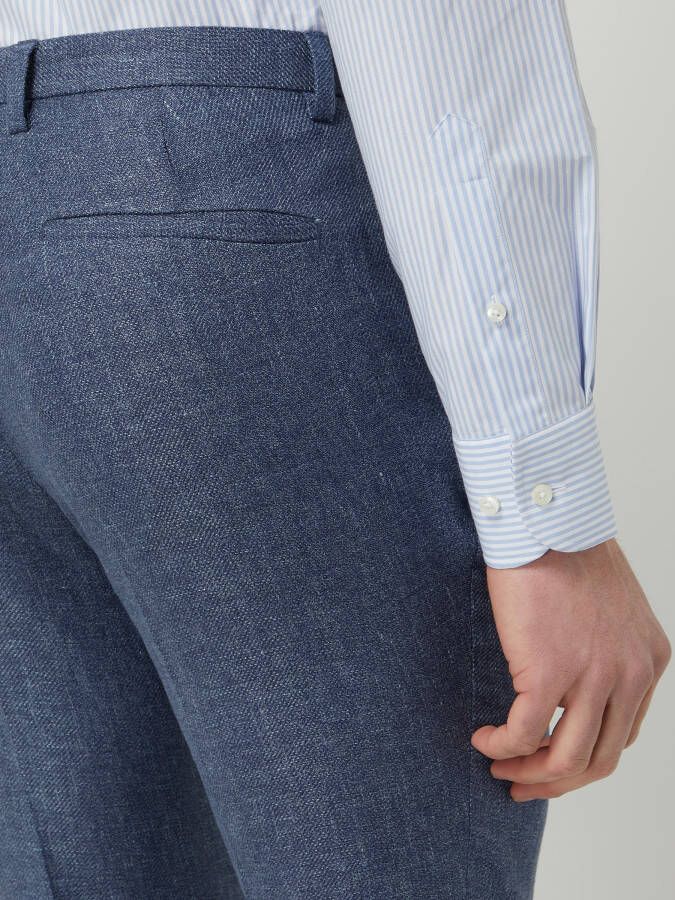 CG Club of Gents Slim fit pantalon van een mix van linnen en lyocell model 'Paco'
