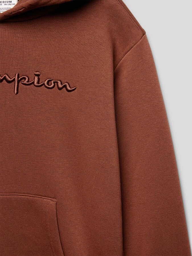 Champion hoodie met logo en borduursels chocoladebruin Sweater Logo 158 164 - Foto 2