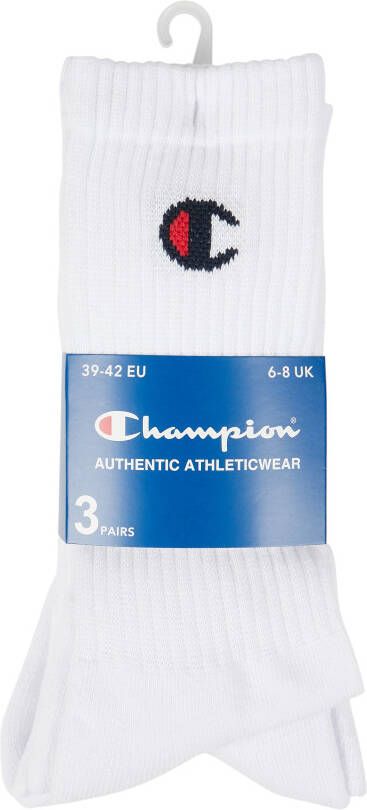 Champion Sokken met labeldetail in een set van 3 paar model 'Crew Socks'