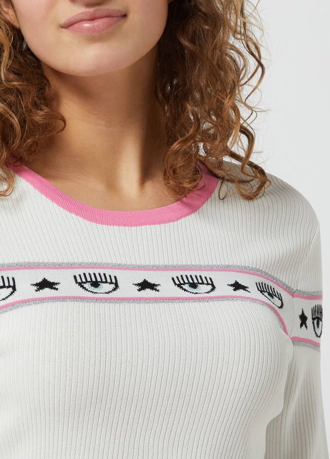 Chiara Ferragni Korte pullover met lange mouwen en logostrepen