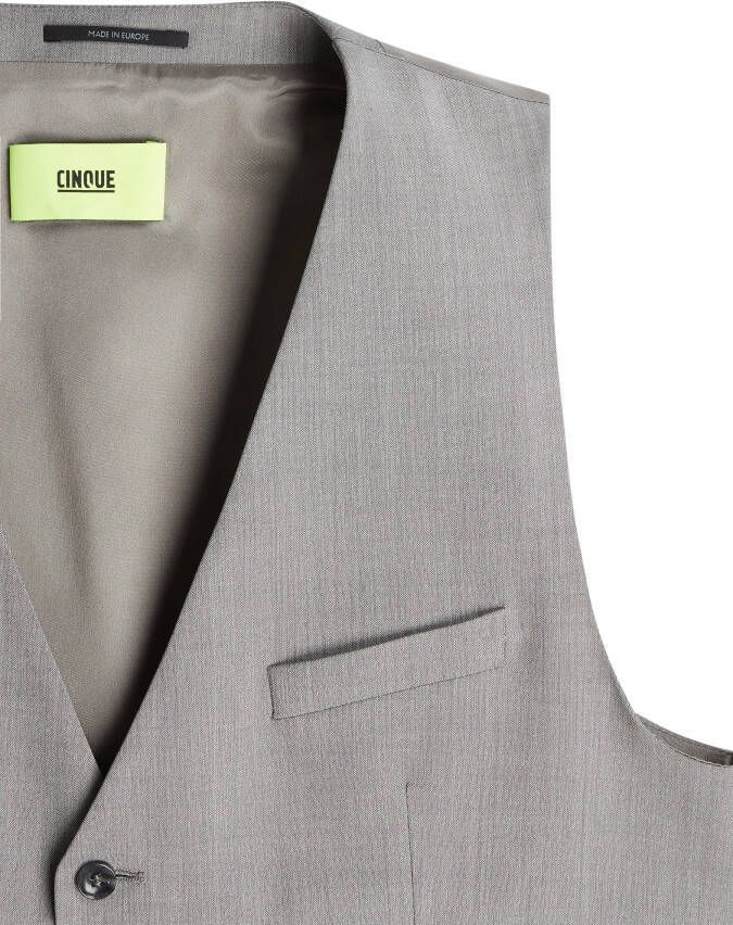 CINQUE Wollen vest met glanzende achterkant knopen Gray Heren - Foto 2