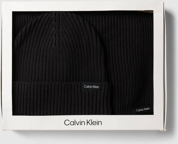 CK Calvin Klein Muts en sjaal in een set van een mix van katoen en kasjmier - Foto 2