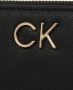 Calvin Klein Zwarte Polyurethaan Portemonnee met 5 Compartimenten en Ritssluiting Zwart Dames - Thumbnail 2