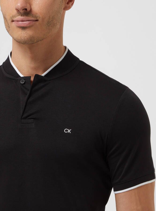 CK Calvin Klein Slim fit poloshirt van jersey met opstaande kraag