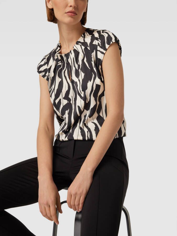 comma Blouse met druppelvormige hals met knoopsluiting