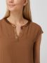Comma Shirt met V hals in zijdematte look in viscosemix - Thumbnail 4