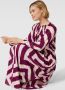 Comma maxi jurk met all over print roze aubergine - Thumbnail 5