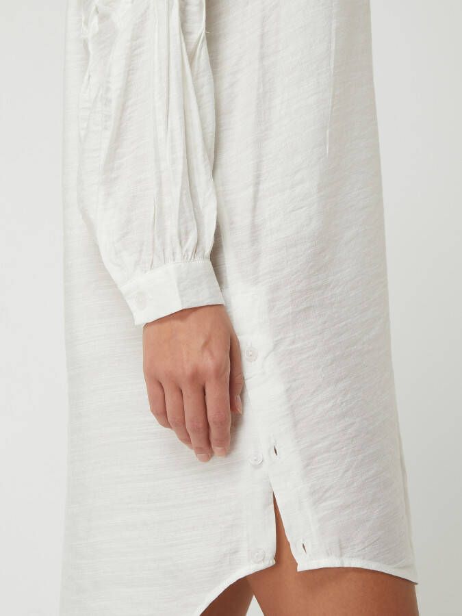 Cream Lange blouse van viscosemix model 'Vemilda'