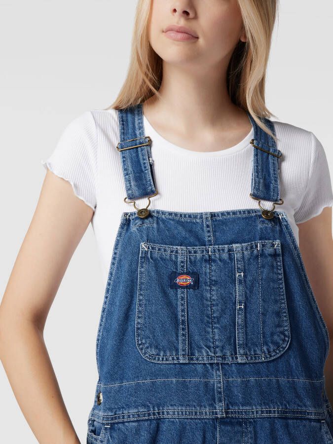 Dickies Tuinbroek in denim-look met labelpatch model 'CLASSIC DENIM BIB'