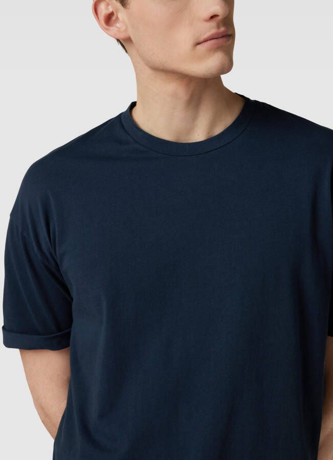 drykorn T-shirt met geribde ronde hals model 'THILO'