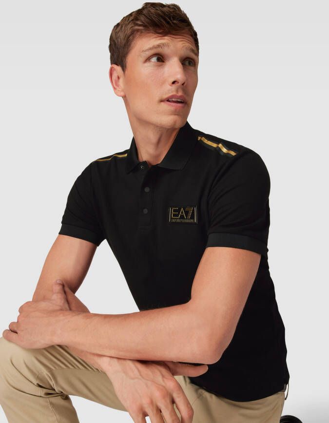 Emporio Armani EA7 Zwart Logo Polo Shirt Black Heren - Foto 2