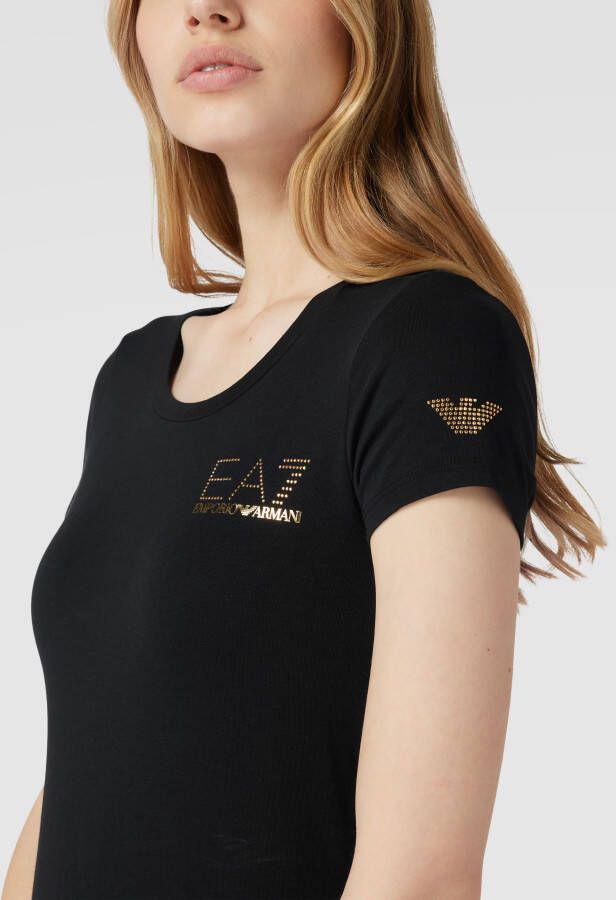 EA7 Emporio Armani T-shirt met siersteentjes