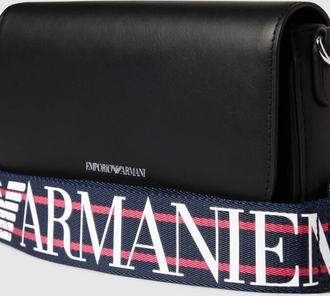 Emporio Armani Schoudertas met labeldetails model 'LILLY WALLET ON CHAIN'