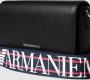 Emporio Armani Zwarte Mini Schoudertas met Verstelbare en Afneembare Logo All Over Riem Black Dames - Thumbnail 3