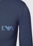 Emporio Armani Aansluitende Longsleeve Ronde Hals Logo Print Blue Heren - Thumbnail 2
