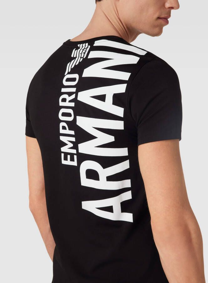 Emporio Armani T-shirt met geribde ronde hals