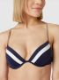 ESPRIT Women Beach voorgevormde push-up bikinitop donkerblauw wit beige - Thumbnail 4