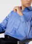 Eterna business overhemd Comfort Fit wijde fit blauw geprint katoen contrast knopen - Thumbnail 3
