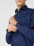 Eterna business overhemd Modern Fit normale fit donkerblauw effen katoen contrast boord - Thumbnail 2