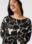 Fransa Plus Size Selection blousetop FPDOT met all over print zwart wit - Thumbnail 5