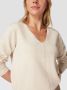 Freequent Beige V-hals Pullover met Fijn Breisel Beige Dames - Thumbnail 2