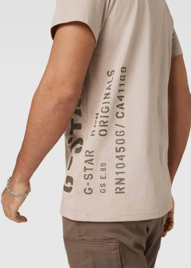 G-Star RAW regular fit T-shirt Side stencil van biologisch katoen oyster mushroom - Foto 4