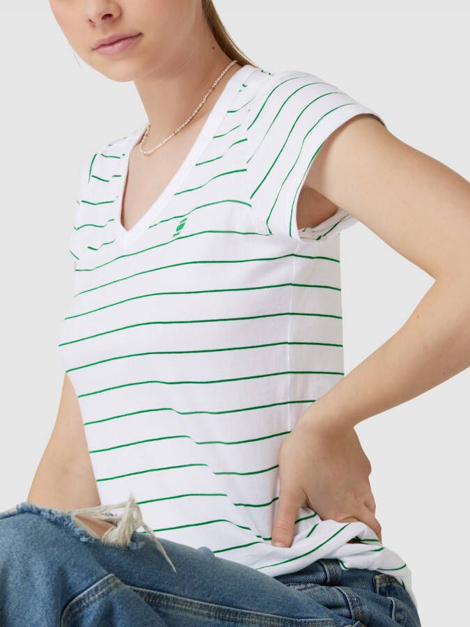 G-Star RAW Shirt met V-hals Eyben Slim Top met kleine -logoprint op borsthoogte - Foto 7