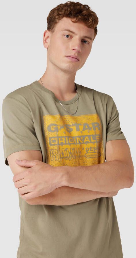 G-Star Raw T-shirt van katoen met labeldetail model 'Bandana'