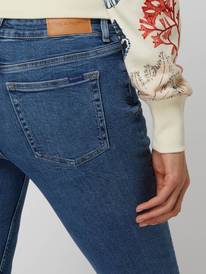 Gant Korte slim fit mid rise jeans met stretch model 'Farla'