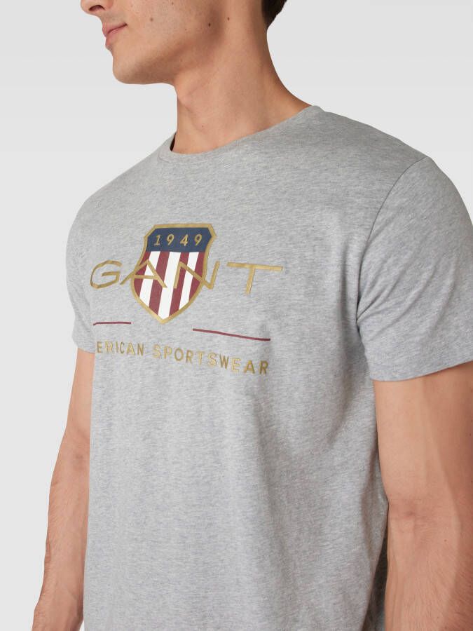 Gant T-shirt met labelprint model 'Archiv Shield'