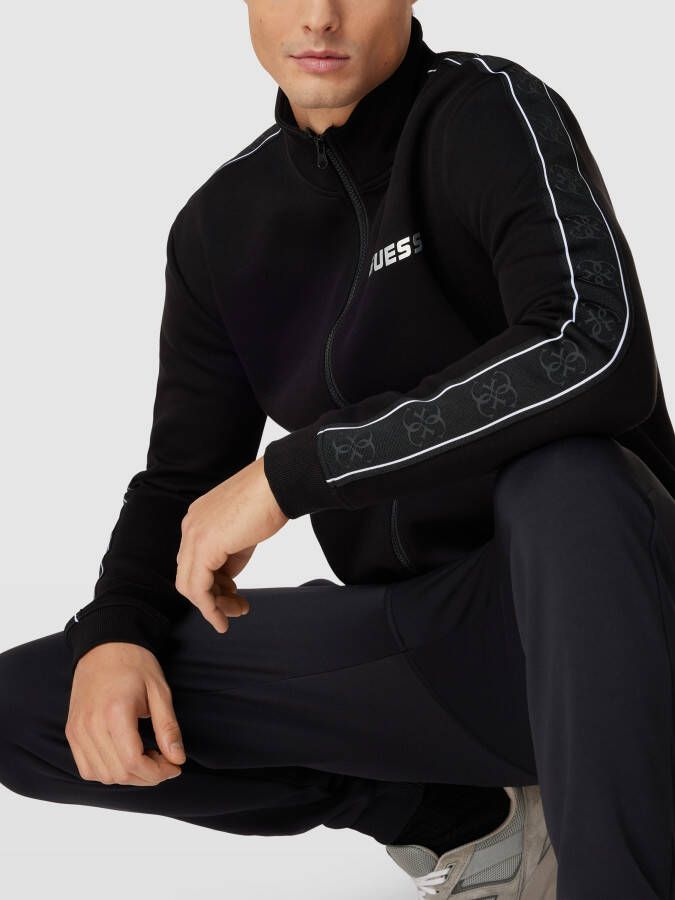 Guess Activewear Sweatjack met galonstrepen model 'MICKEY FULL ZIP SWEATSHIRT'