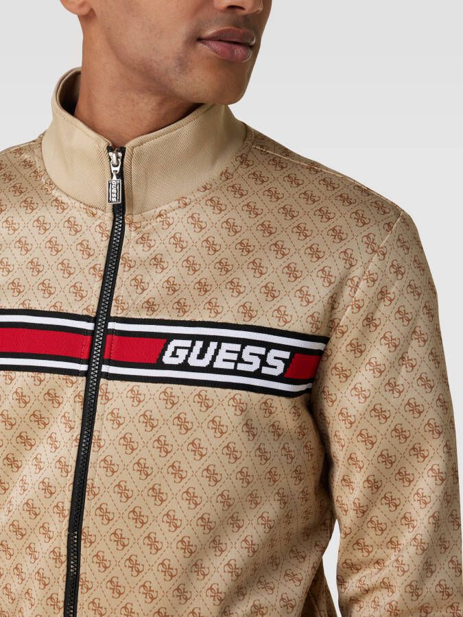 Guess Activewear Sweatjack met logostitching model 'KORBIN'
