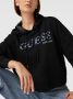 Guess Gezellige hoodie met logo borduurwerk Black Dames - Thumbnail 6