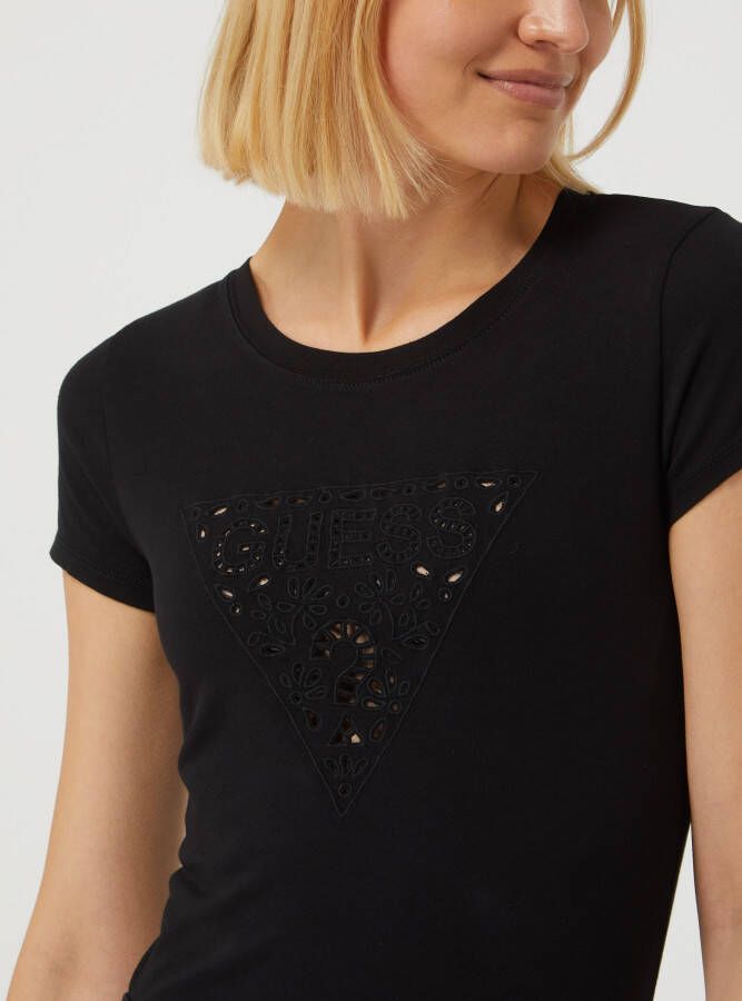 Guess T-shirt met broderie anglaise