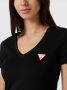 Guess Mini Triangle V-Hals T-Shirt voor Dames Zwart Dames - Thumbnail 9