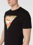 Guess Slim Logo Triangle Fantaisie T-Shirt Black Heren - Thumbnail 2