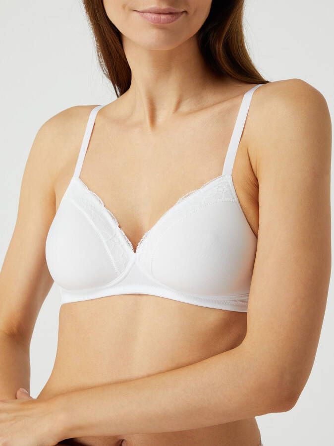 Hanro Soft-beha met gewatteerde cups model 'Cotton Lace Light' - Foto 2